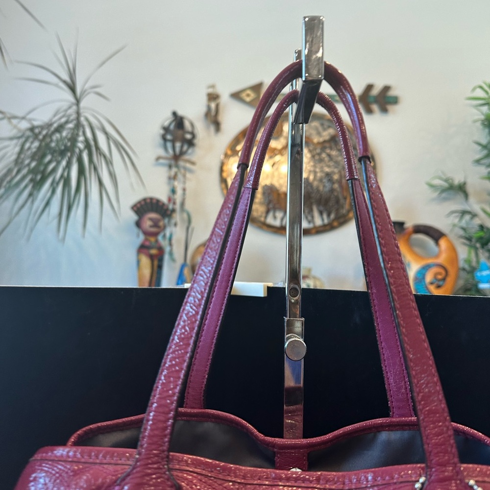 COACH Signature Women's Cherry Kisslock Tote Bag in Raspberry - Picture 10 of 16